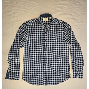 CONSTRUCT Mens‎ Medium Slim Fit 4 Way Stretch Button Shirt Long Sleeve Geometric